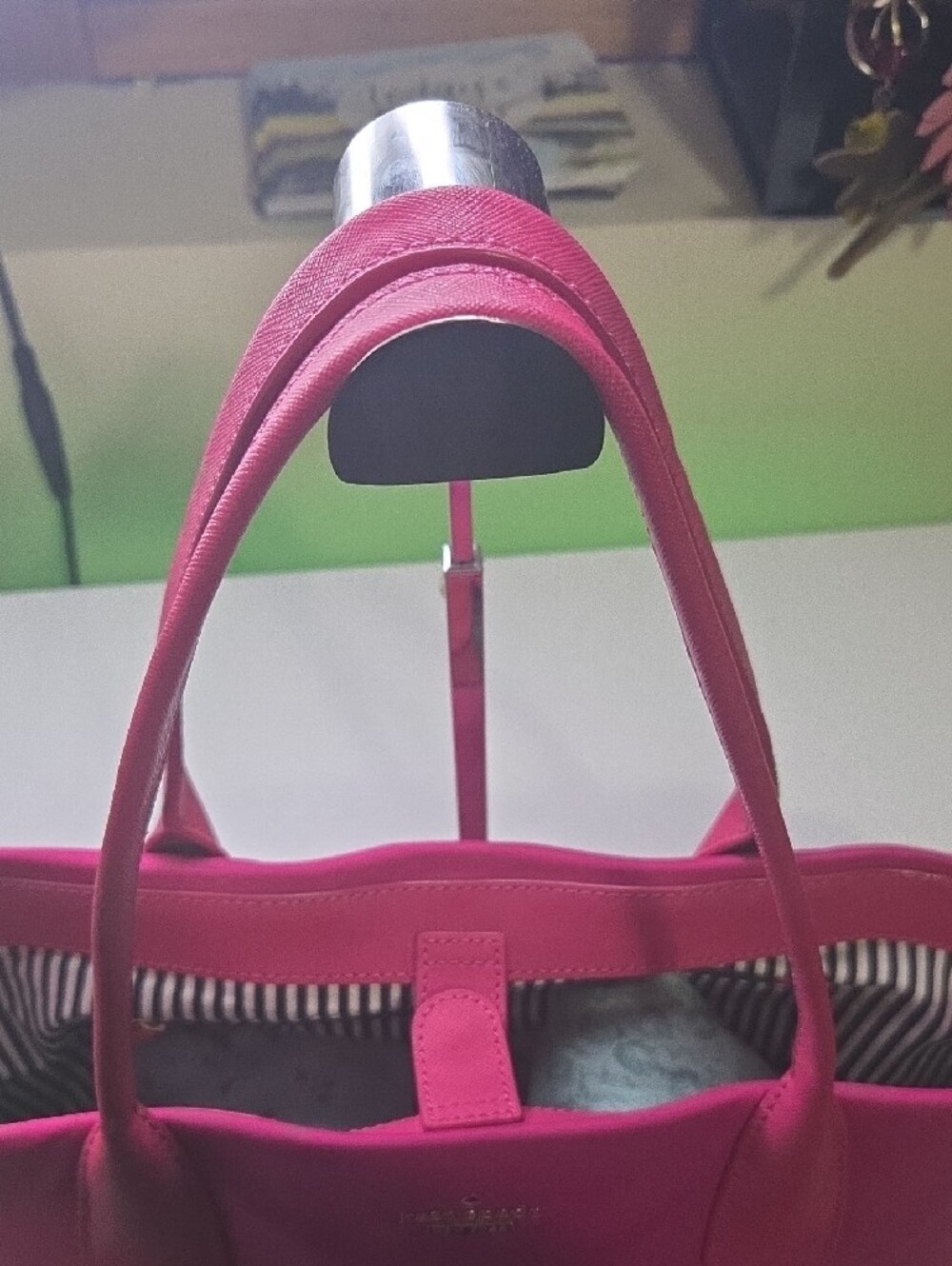 kate spade Nylon Catie hot pink tote bag - sleek everyday shoulder tote - Picture 3 of 9